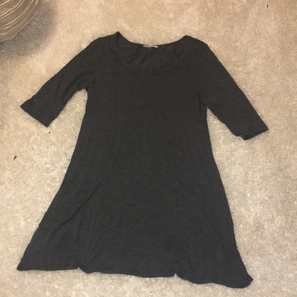Gray T-Shirt Dress w/ Pockets